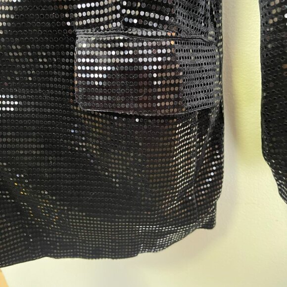 Anthropologie Steal the Night Sparkle Boyfriend Black Blazer NWT - Picture 6 of 10